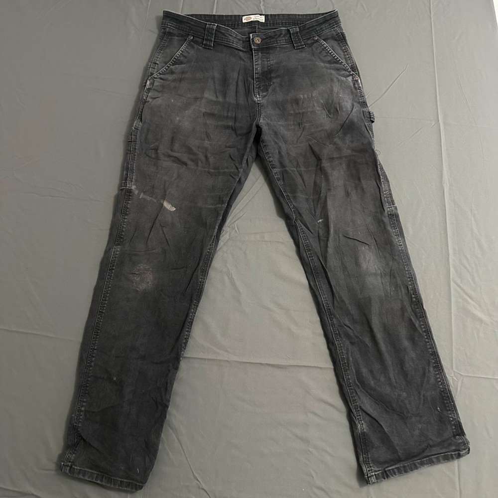 Dickies Women's Stretch Duck Carpenter Pants Relaxed Fit‎ Black Size 10R